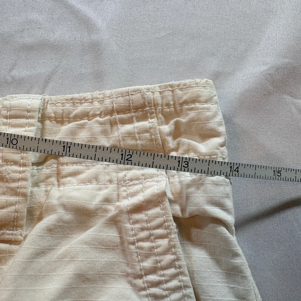 American Eagle Cargo Shorts Mens 26 Cream Ripstop Cotton Utility Casual Pockets